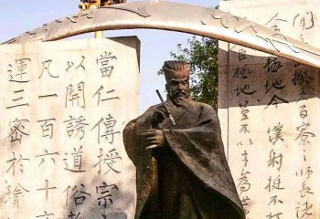 柳公權雕塑-廣場擺放中國古代著名書法家柳公權玻璃鋼仿銅雕塑像