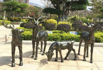 鹿雕塑-公園景區街道銅雕鹿雕塑