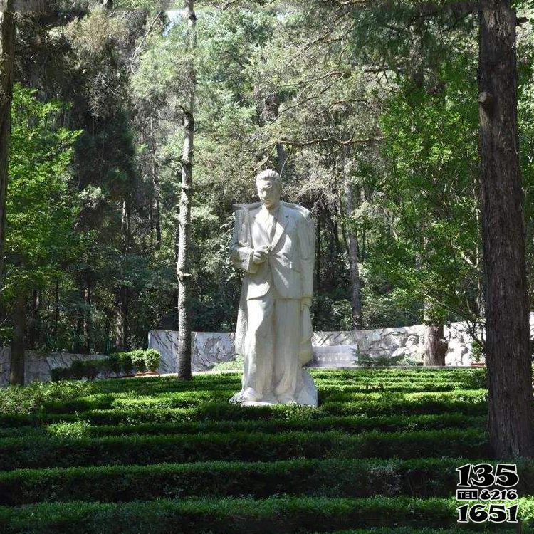 聶耳雕塑-公園名人作曲家漢白玉石雕聶耳雕塑高清圖片