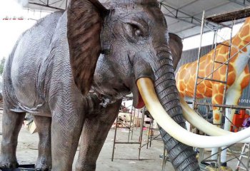 大象雕塑-公園景區不銹鋼仿銅仿真動物景觀大象雕塑、