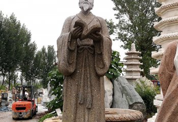 李時珍雕塑-園林醫院擺放古代名醫李時珍石雕