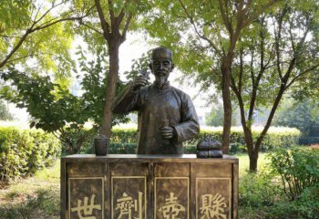 名醫人物銅雕-公園廣場擺放名醫懸壺濟世小品情景觀景玻璃鋼仿銅雕塑