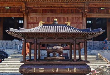 香爐雕塑-仿古長形帶鼎化寶祈福寺廟景觀香爐雕塑