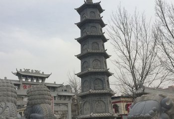 佛塔雕塑-仿古青石石燈制作雕刻寺廟景區石雕