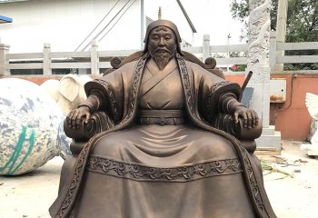 成吉思汗雕塑-玻璃鋼仿銅古代著名帝王軍事家成吉思汗雕塑