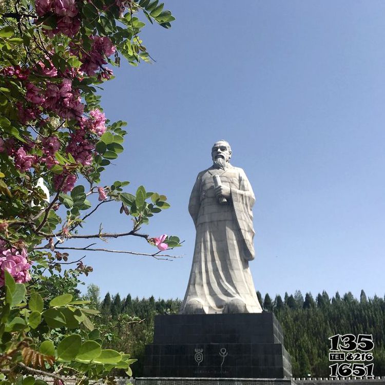 荀子石雕像-校園中國古代（戰國時期）著名思想家教育家荀子石雕高清圖片