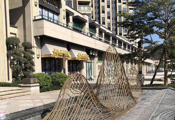 假山雕塑-酒店售樓部金屬擺件水池水景景觀雕塑鏤空假山不銹鋼雕塑