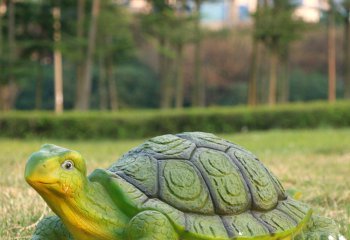 烏龜雕塑-草坪創意玻璃鋼彩繪仿真動物景觀烏龜雕塑