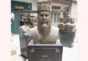 古代名人包拯胸像銅雕包拯包公包青天人物鑄銅雕像法制廉政雕塑