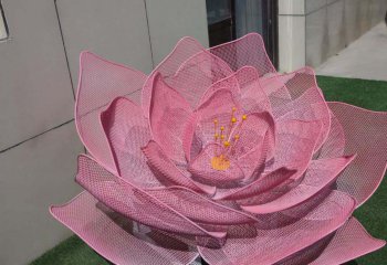 荷花雕塑-戶外公園不銹鋼鐵藝鏤空裝飾品荷花雕塑