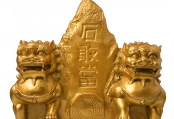 獅子雕塑-不銹鋼仿銅創(chuàng)意石敢當(dāng)戶外景區(qū)獅子雕塑