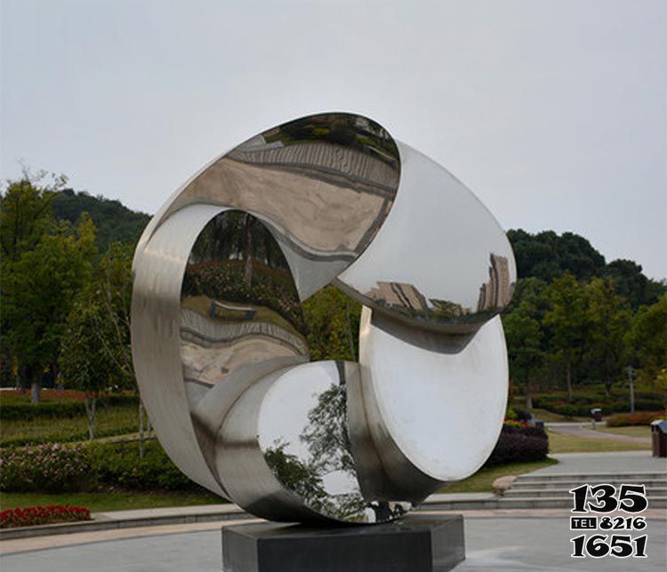 花朵雕塑-戶外公園大型不銹鋼抽象花朵雕塑高清圖片