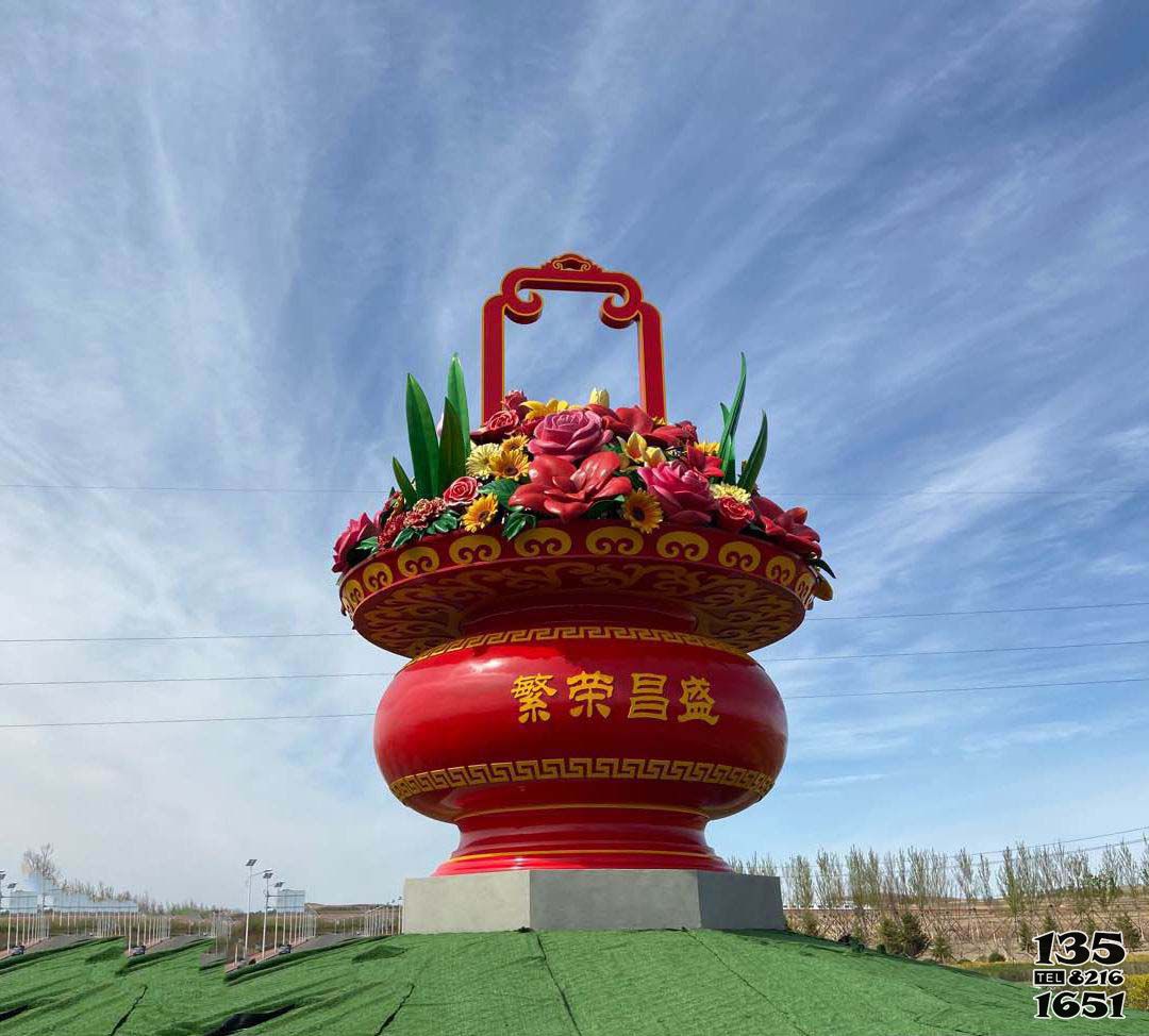 花籃雕塑-定制玻璃鋼大型花籃雕塑戶外天安門(mén)廣場(chǎng)公園花籃雕塑高清圖片