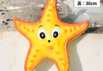 海星雕塑-幼兒園擺放的高興的彩繪玻璃鋼海星雕塑