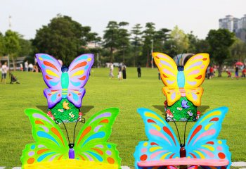 座椅雕塑-兒童蝴蝶休閑座椅玻璃鋼幼兒園美陳雕塑擺件