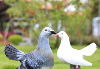 鴿子雕塑-公園草坪創(chuàng)意童趣仿真動物鴿子雕塑