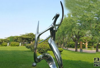 美女雕塑-不銹鋼抽象公園美女雕塑