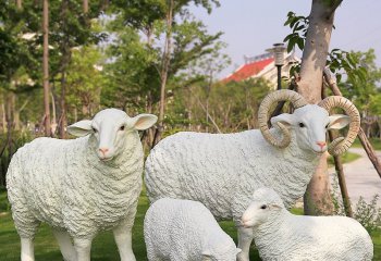 玻璃鋼仿真山羊-玻璃鋼仿真山羊 公園動物雕塑