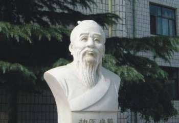 大理石扁鵲頭像石雕-古代名人扁鵲頭像石雕