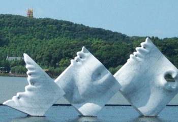 抽象石雕魚-石雕魚抽象動物雕塑